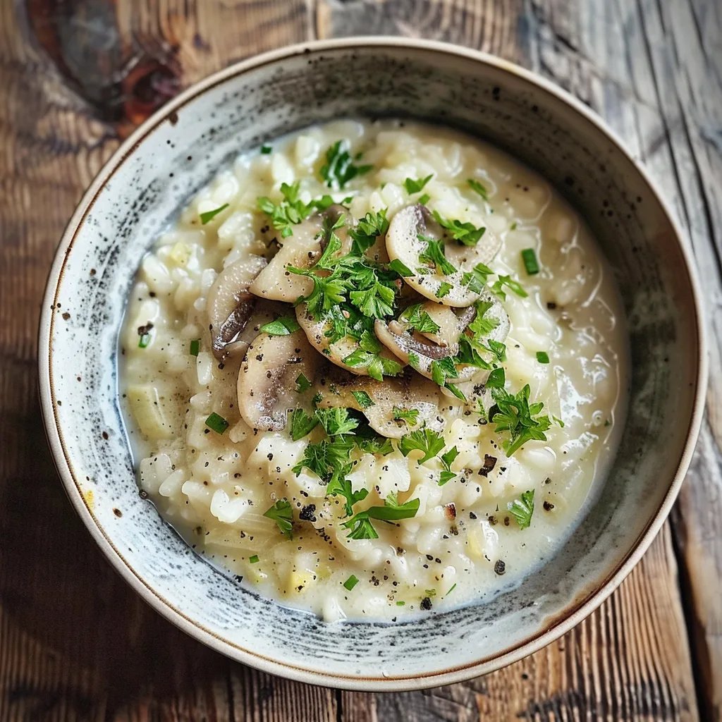 Cremiges Rosenkohl-Pilz-Risotto