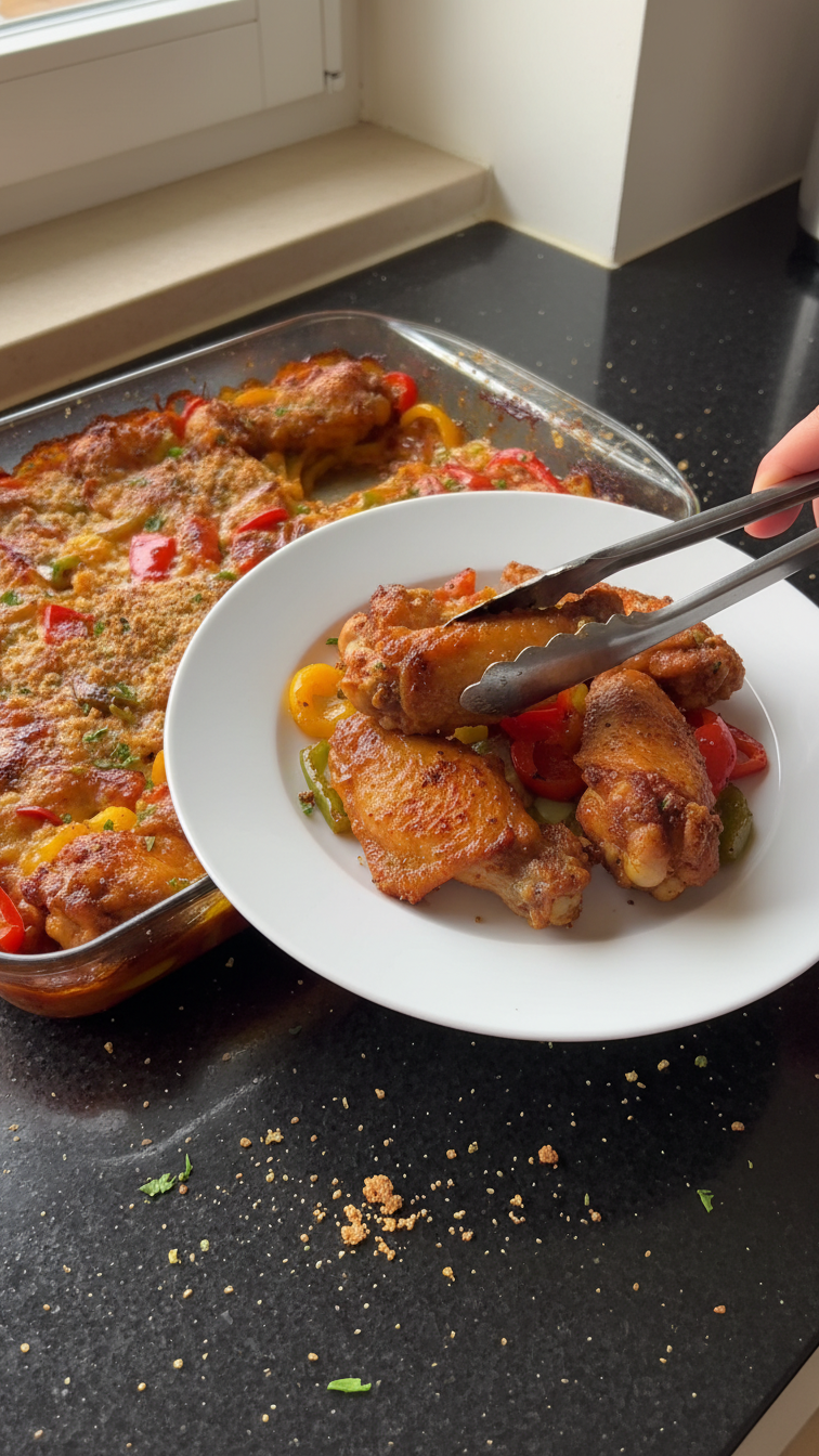 Süß Pikante Hähnchenflügel Auflauf