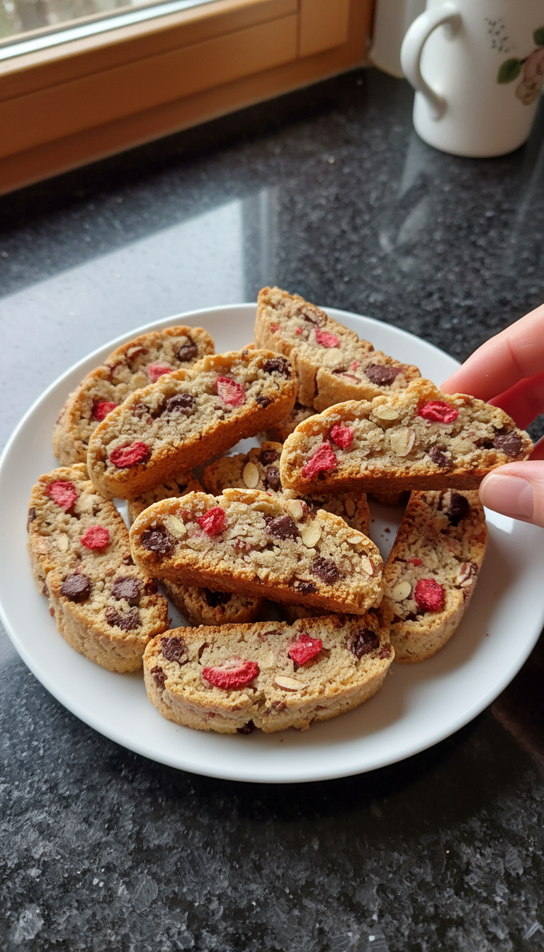 Erdbeer Schoko Biscotti Häppchen