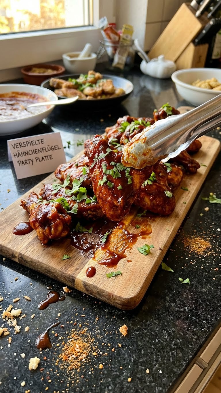 Verspielte Hähnchenflügel Party Platte