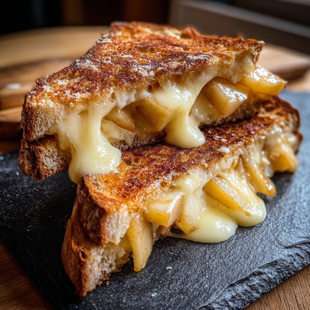 Bratapfel-Raclette mit Zimt, Vanillesoße und Mandeln​