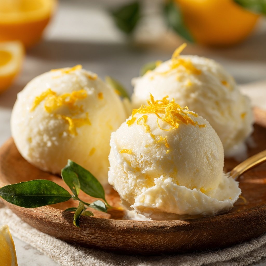 Meyer Zitronen Sorbet Erfrischung