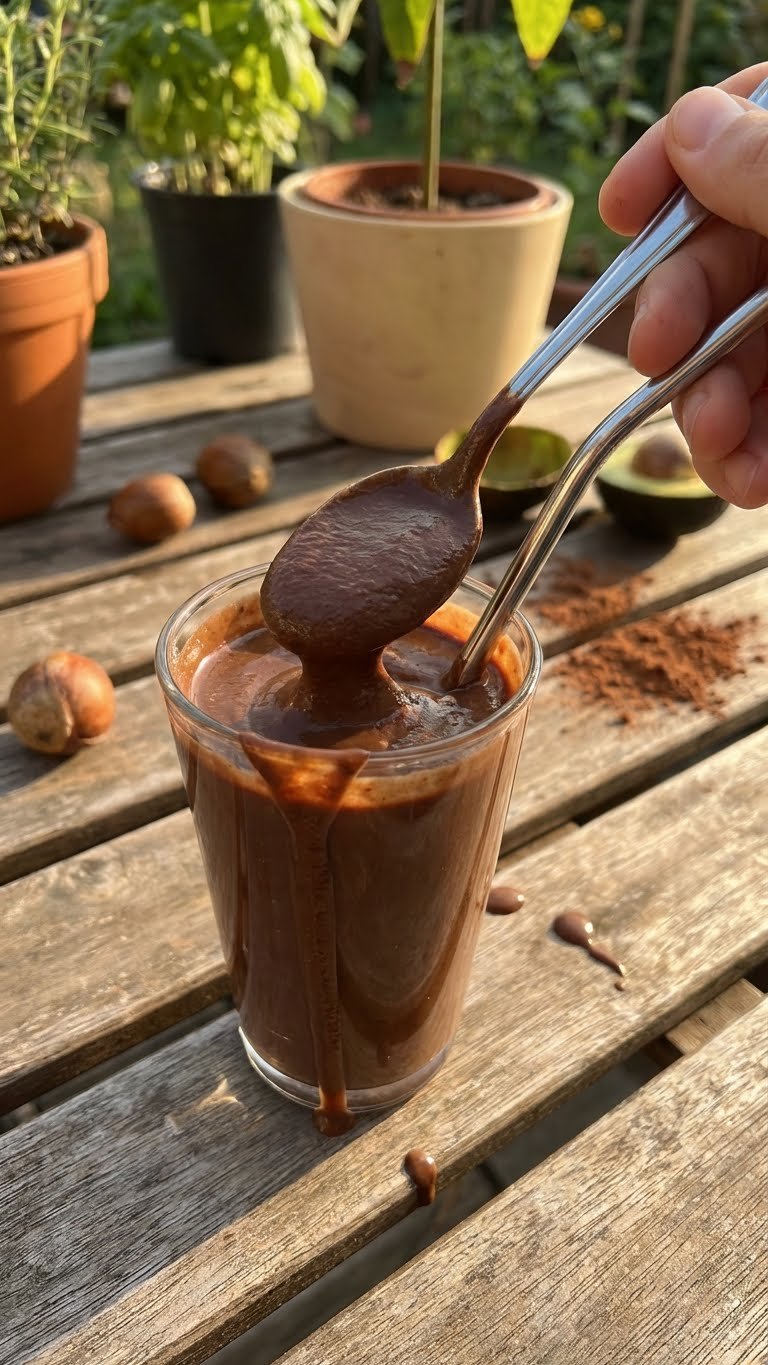 Seidiger Schoko Avocado Smoothie