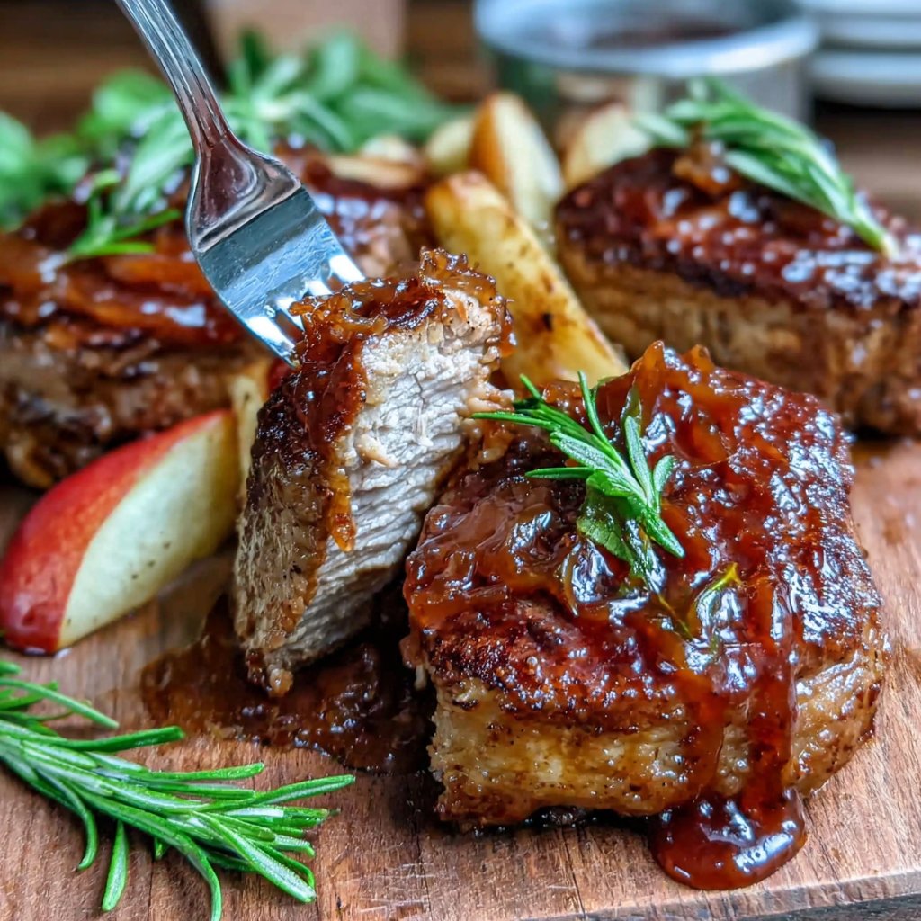 Plattierte Putensteaks mit Apfelmost