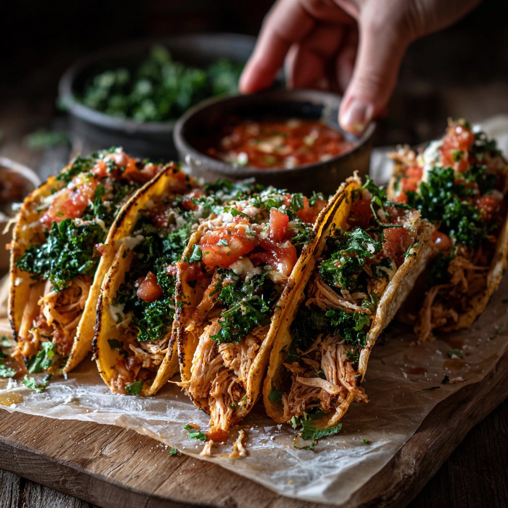 Knusprige Truthahn- und Grünkohl-Tacos