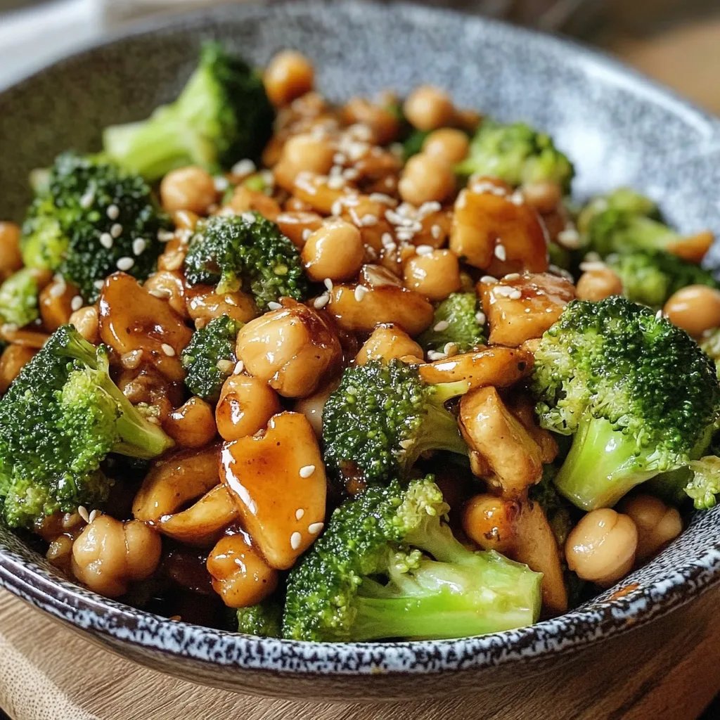 Knoblauch-Brokkoli-Pfanne mit Kichererbsen
