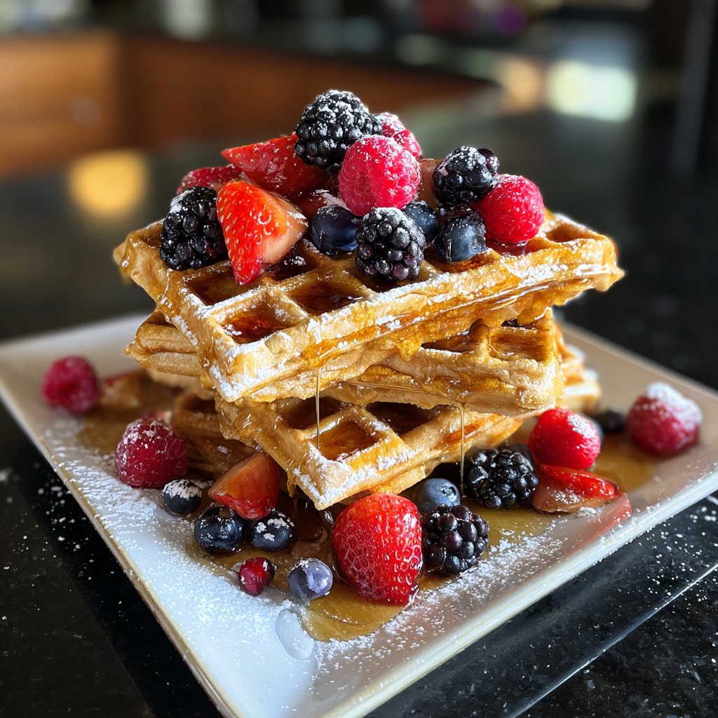 Luxuriöse Frühstücks-Waffeln