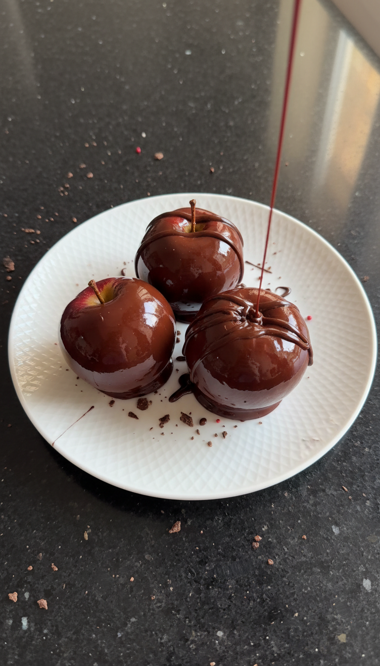 Schokoüberzogene Liebesäpfel