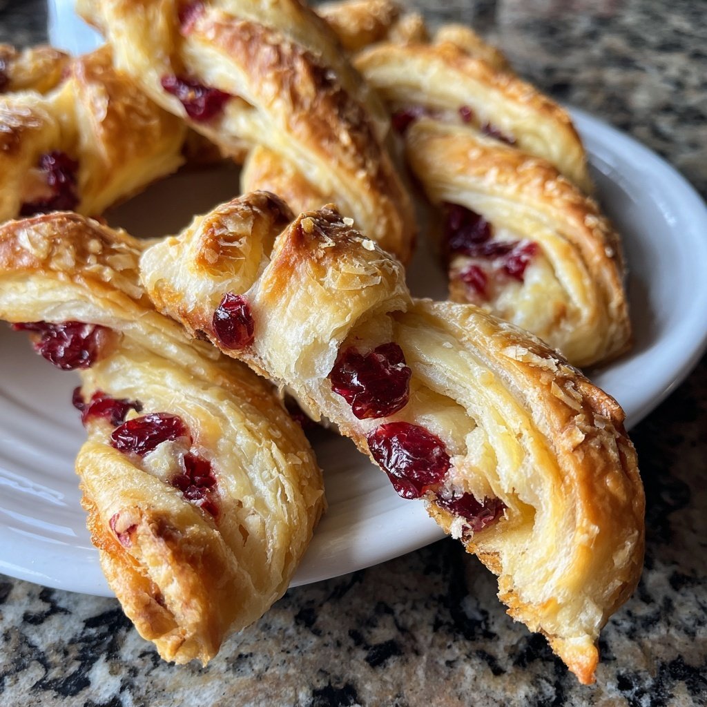 Cranberry Feta Blätterteig Kränze