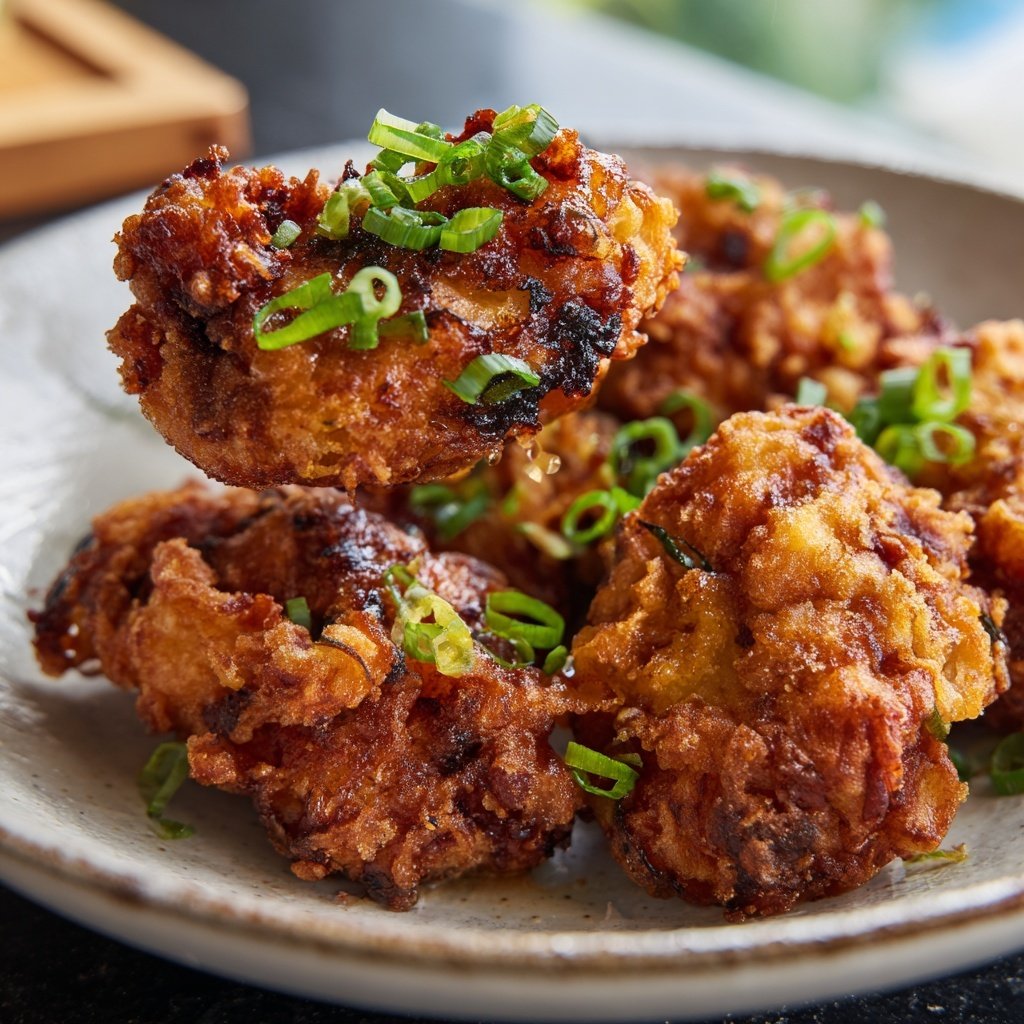 Hähnchen Karaage knusprig frittiert