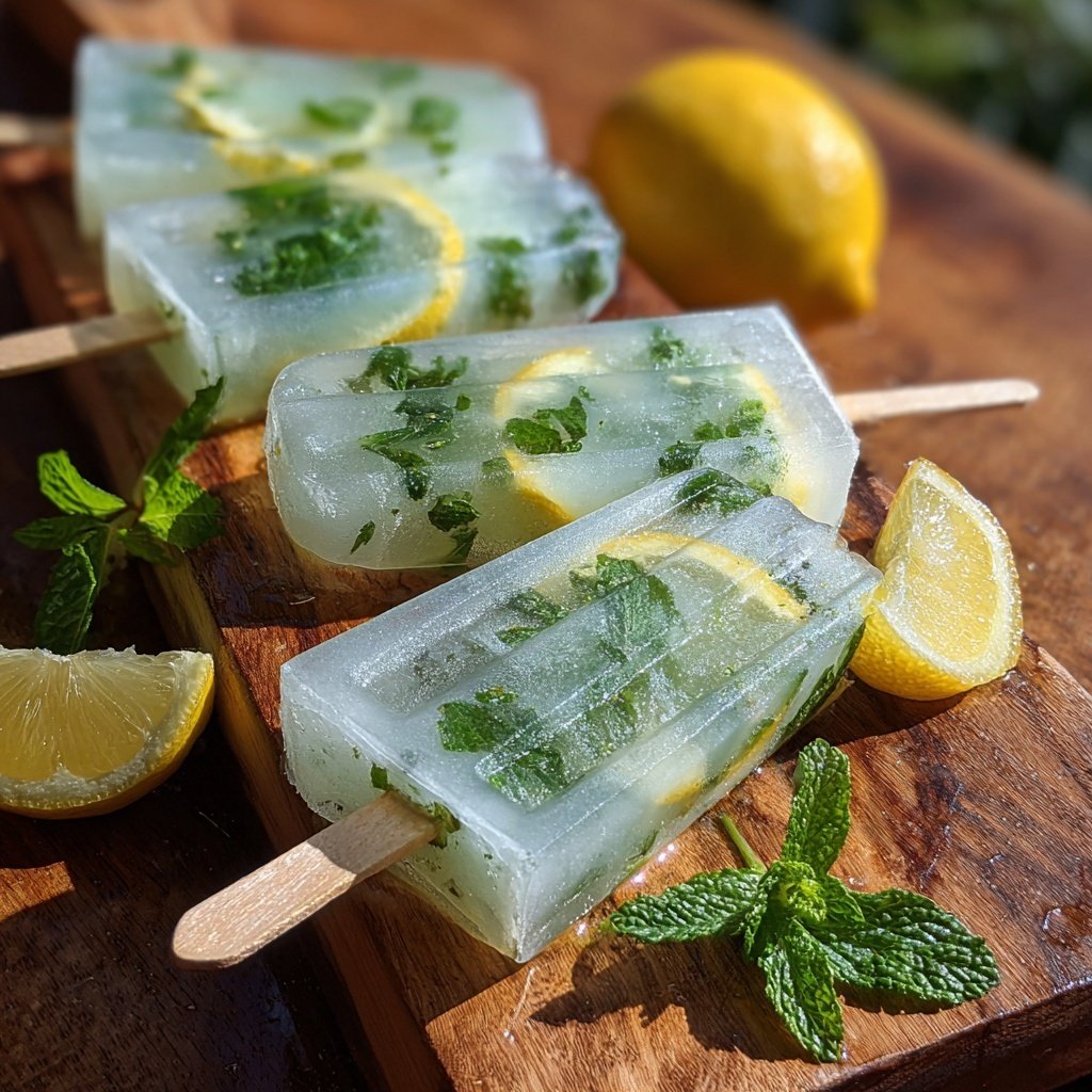 Minze Zitronen Eis am Stiel