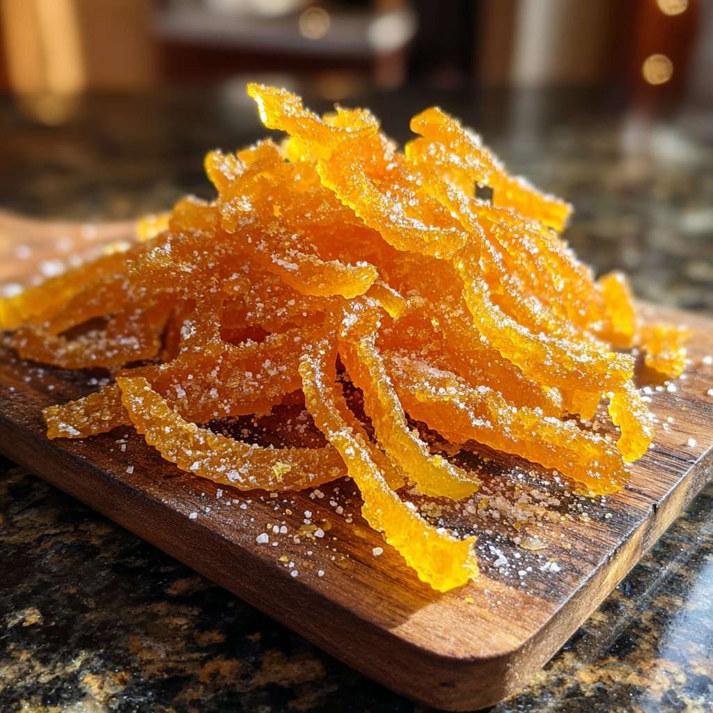 Zucker-Orangenschalen-Snack