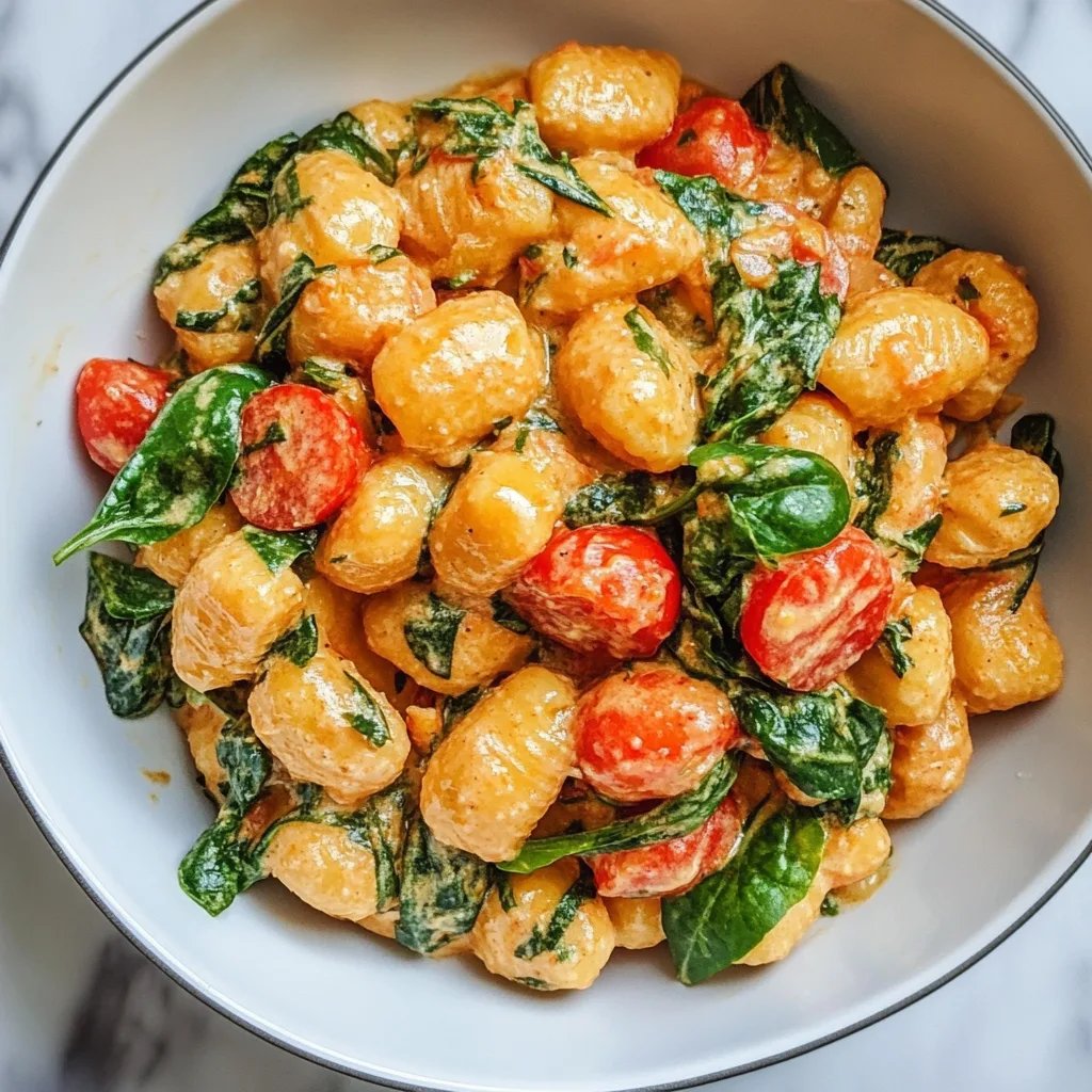 Schnelle Gnocchi-Pfanne mit Tomate & Spinat