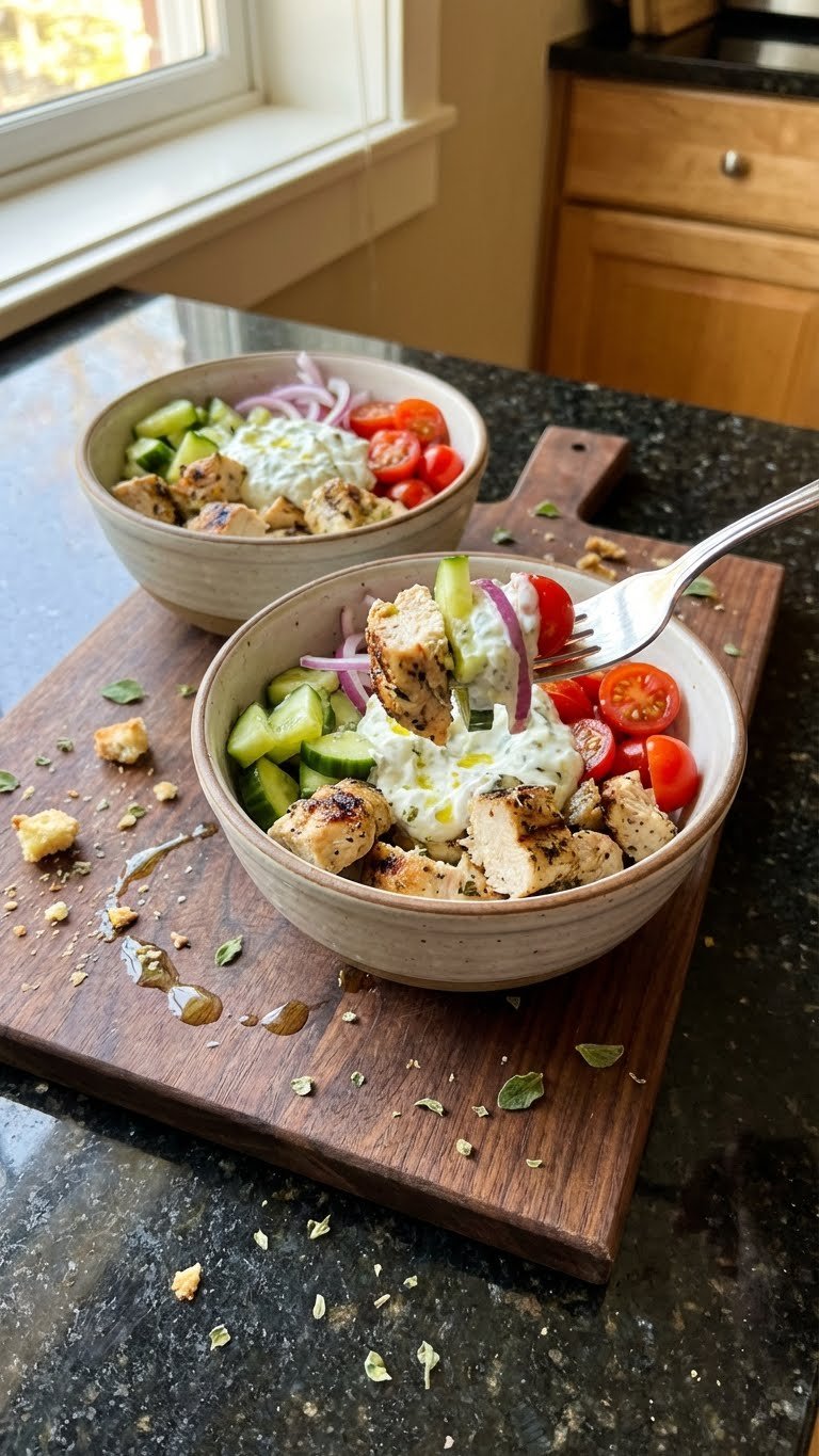 Würzige Griechische Hähnchen Bowls