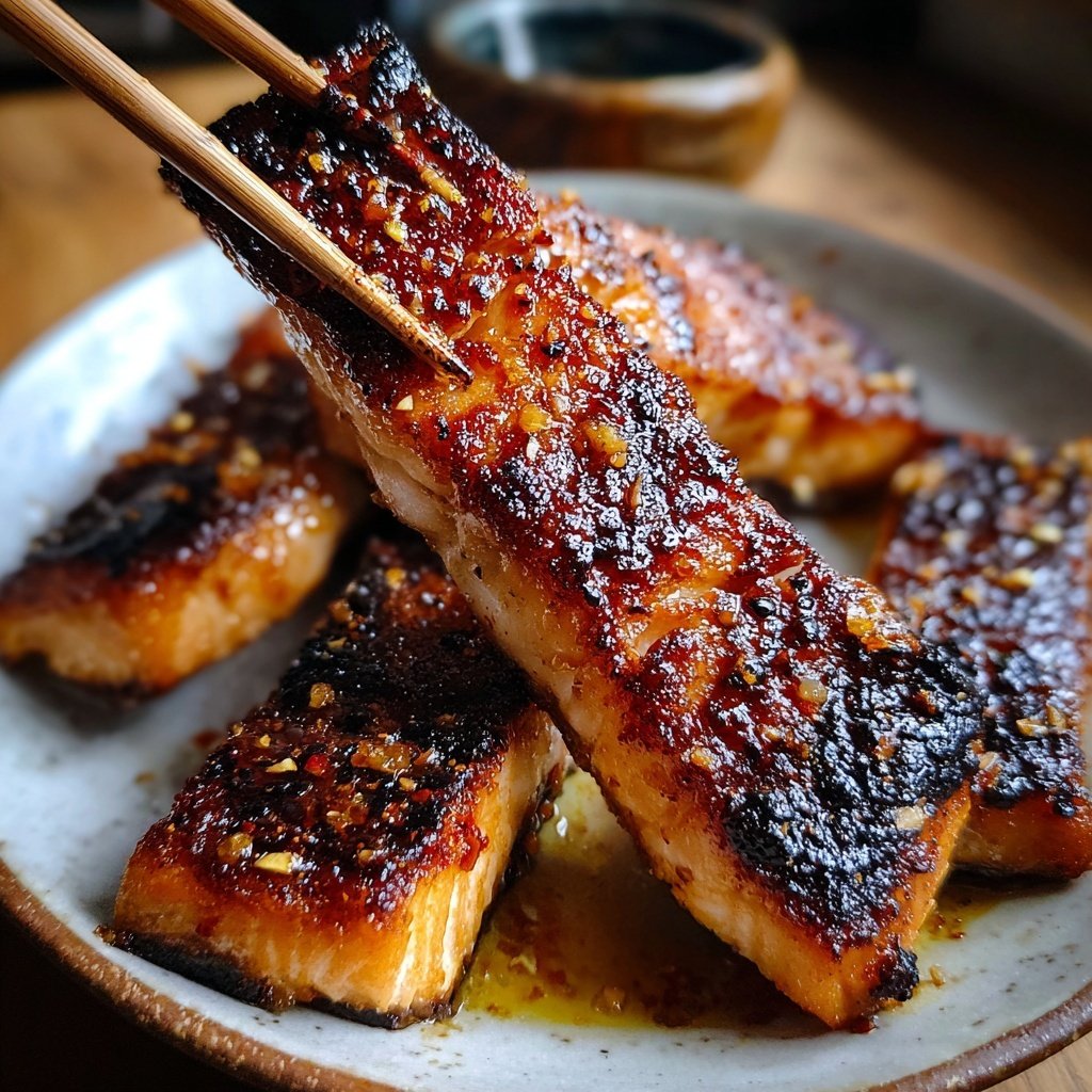 Yuzu Miso glasierter Lachs Filet