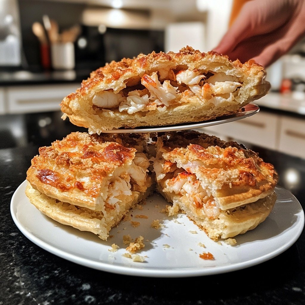 Krabben Kuchen gefüllte Pilze