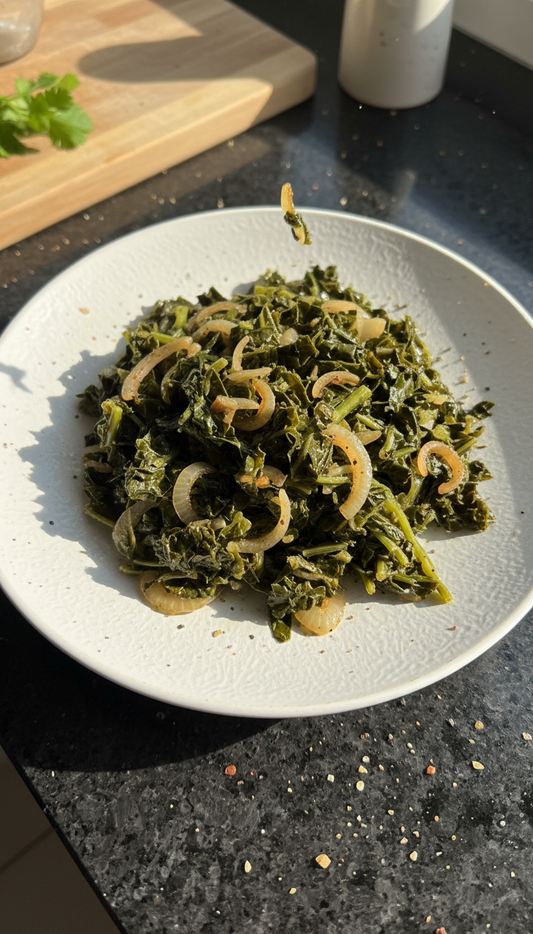 Soul Food Grünkohl mit Zwiebeln