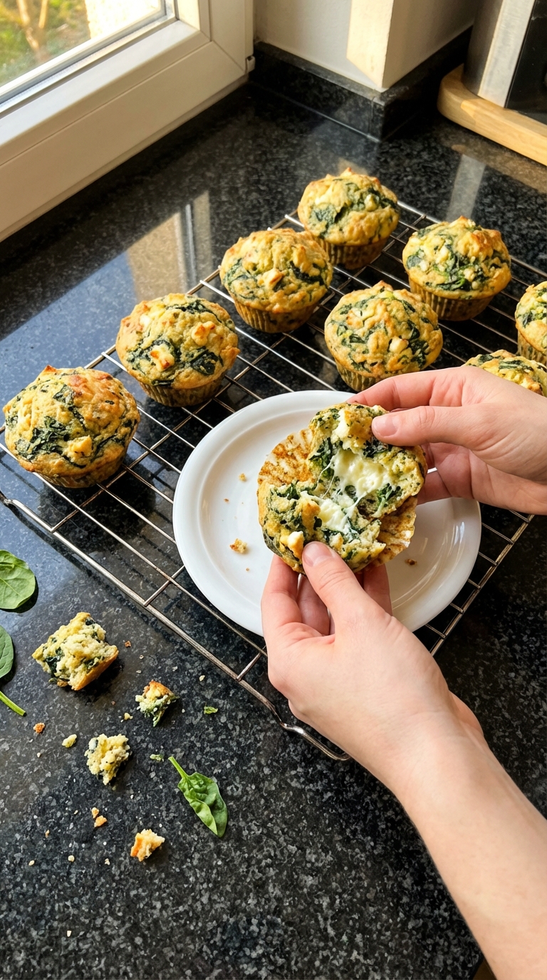 Spinat Feta Muffins aus dem Ofen