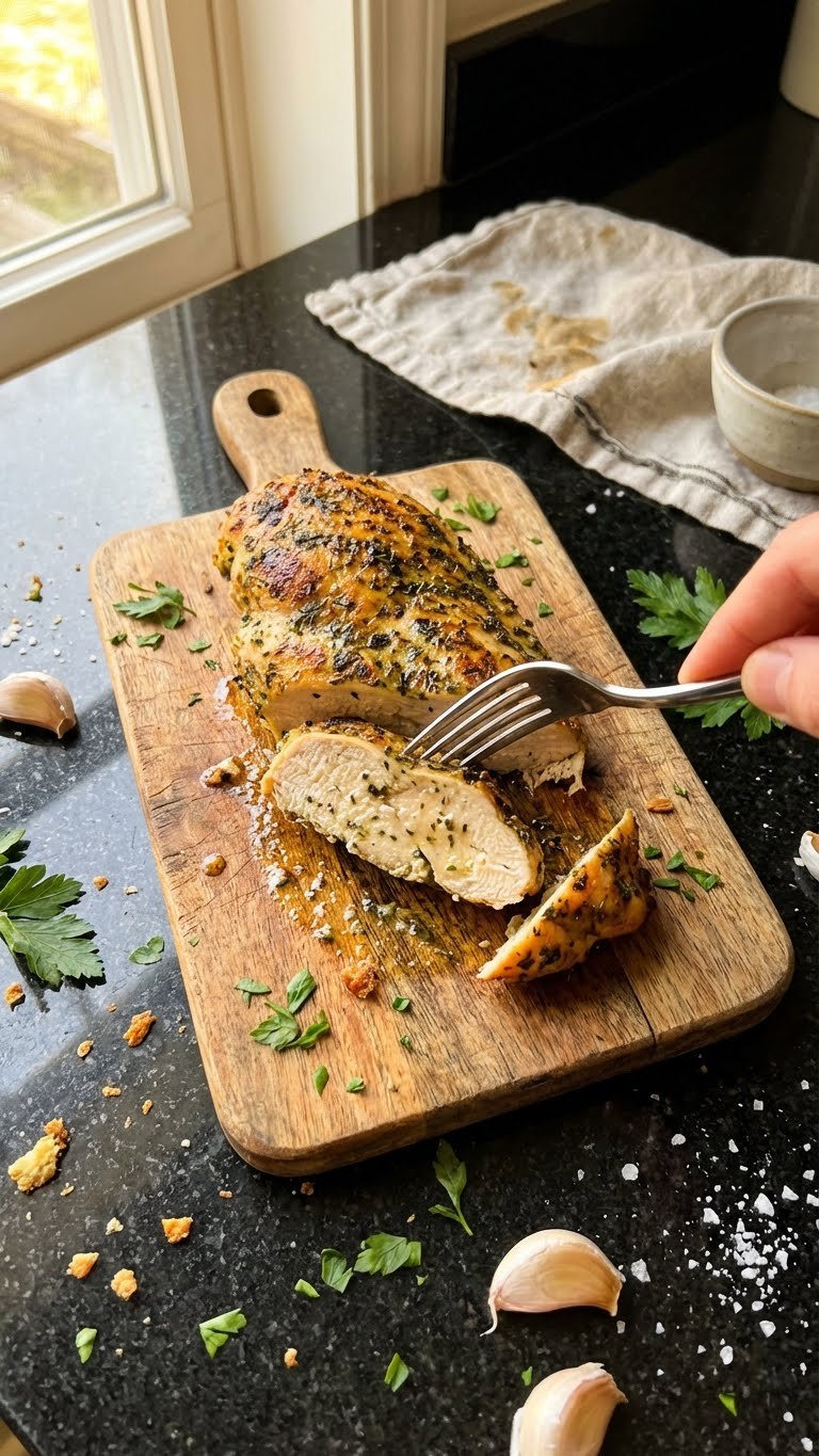 Herzhafte Knoblauch Kräuter Hähnchenbrust