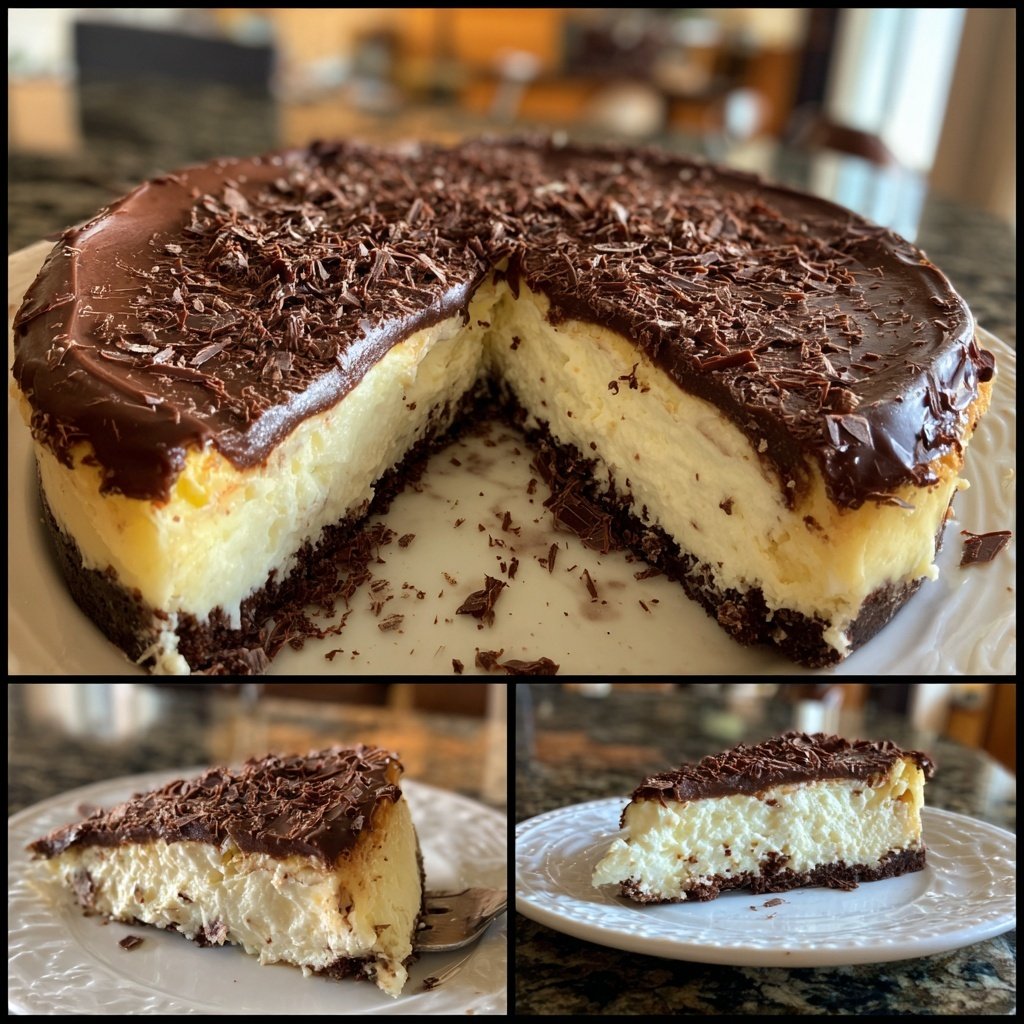 Pfefferminz Käsekuchen mit Schokolade Kruste