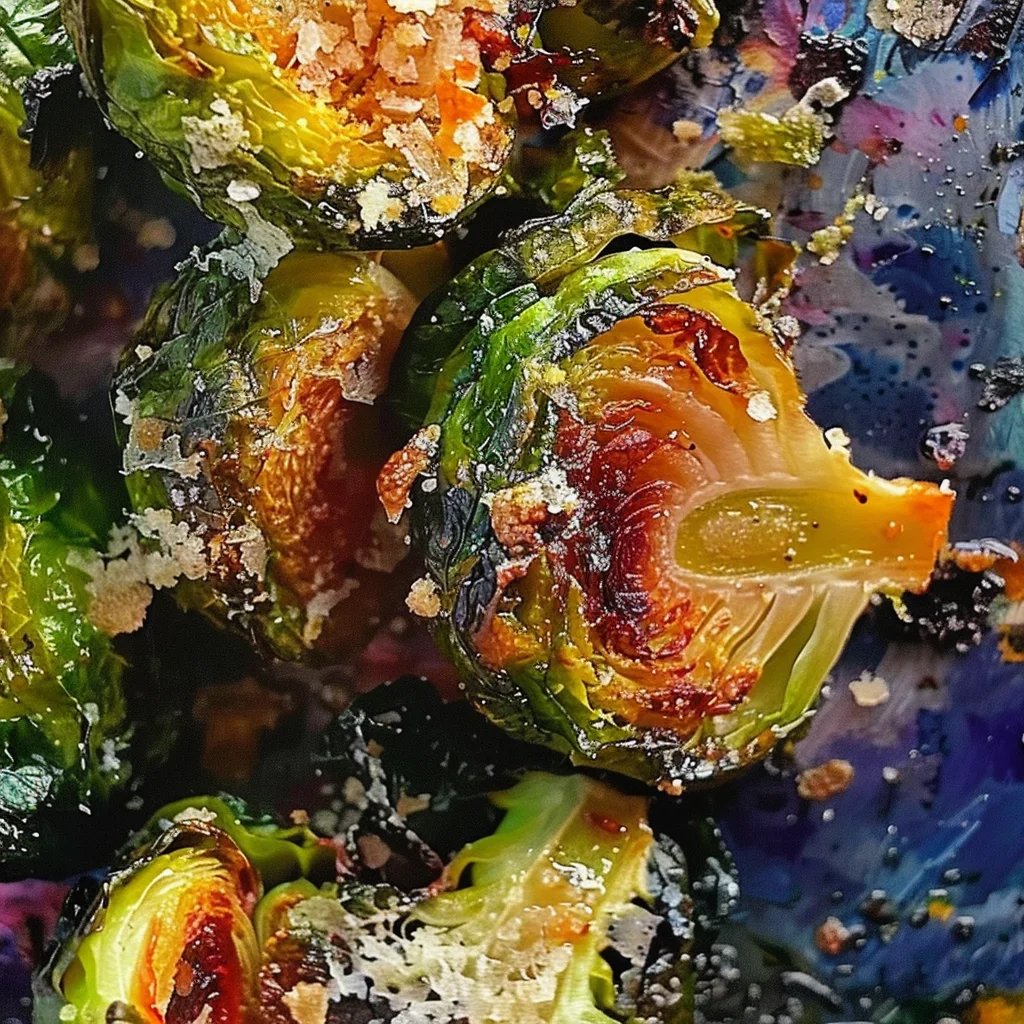 Knusprige Knoblauch Parmesan Rosenkohl